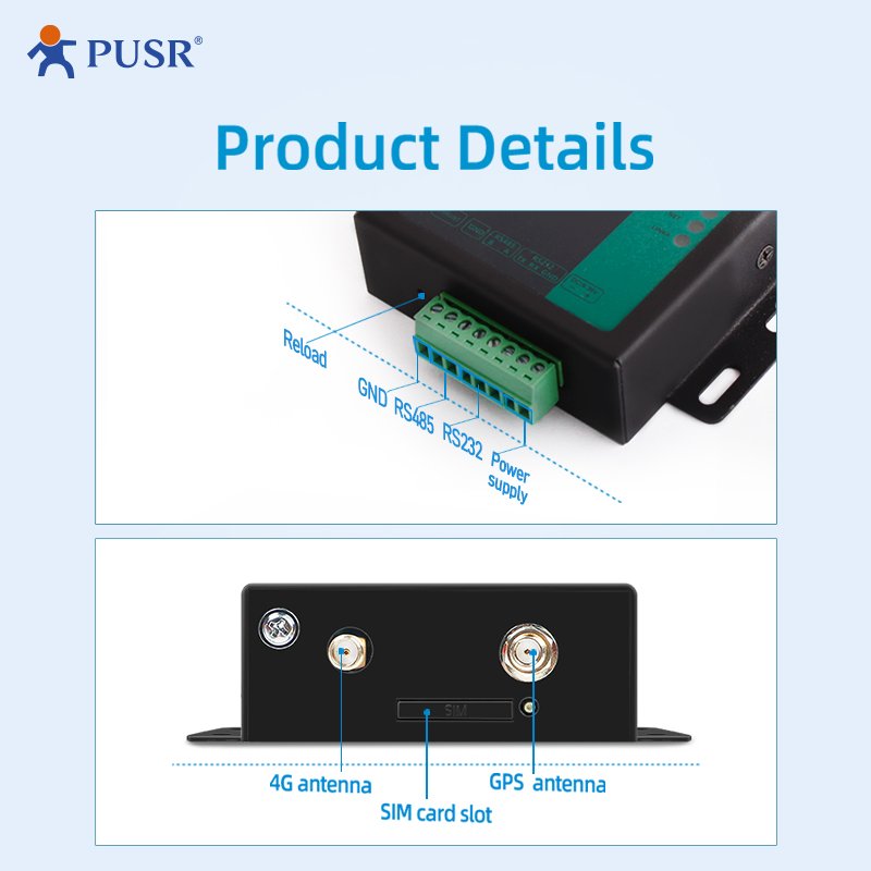 USR-MB706 Global Frequency Serial RS232 RS485 LTE Cat1 Modem With NBIoT GNSS 4G SIM Card Slot Industrial Cellular Modem